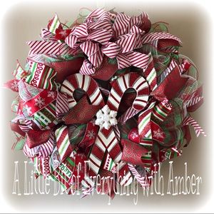 Christmas candy cane wreath